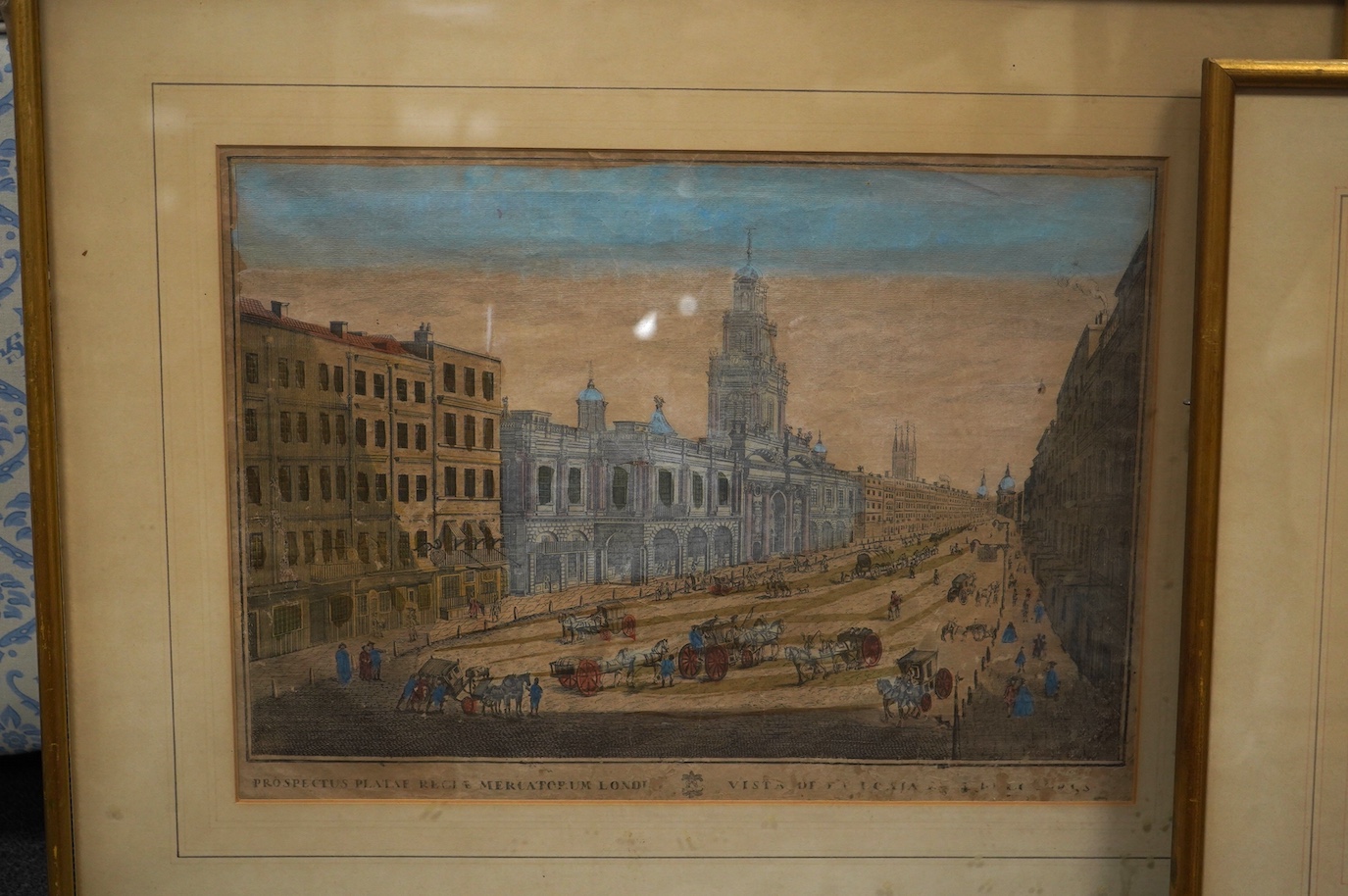 19th century, two colour engravings, London scenes to include Ranelagh Gardens, 27 x 41cm. Condition - poor